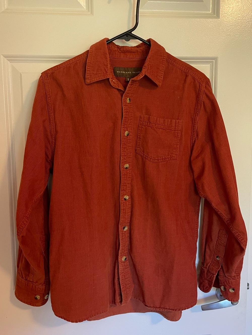 Orange Rust Corduroy Button-Up Shirt